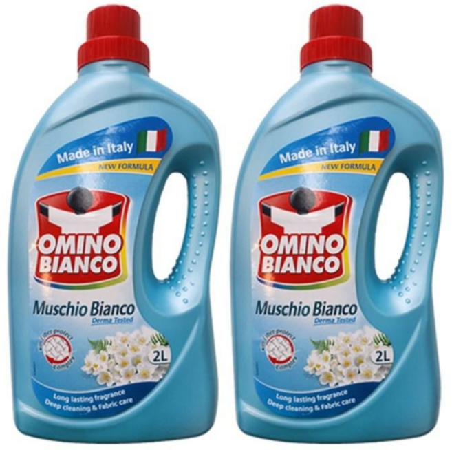 오미노비앙코 네이처프레쉬 무스키오 비앙코 화이트머스크향 액체 세탁세제, 2L, 2개