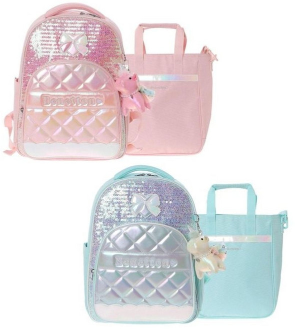 100%정품 베네통 키즈 책가방 초등학생책가방 튼튼한 탄탄한 트렌디 생활방수 가방 LE12