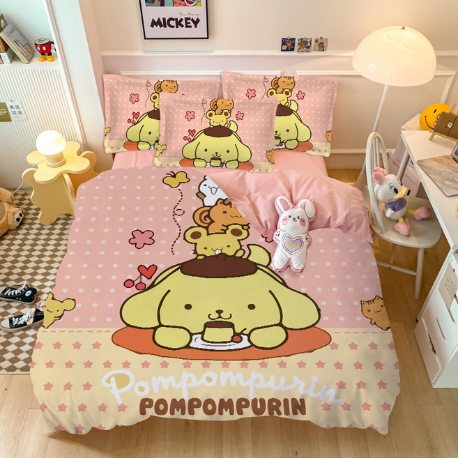폼폼푸린 이불세트 커버 매트 베개 산리오 순면, Y
