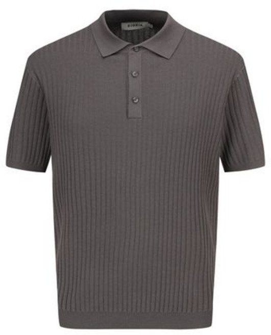 지오지아 남성 워셔블 미라쿨 세로조직 반팔 카라티 ABF2ET1104GR