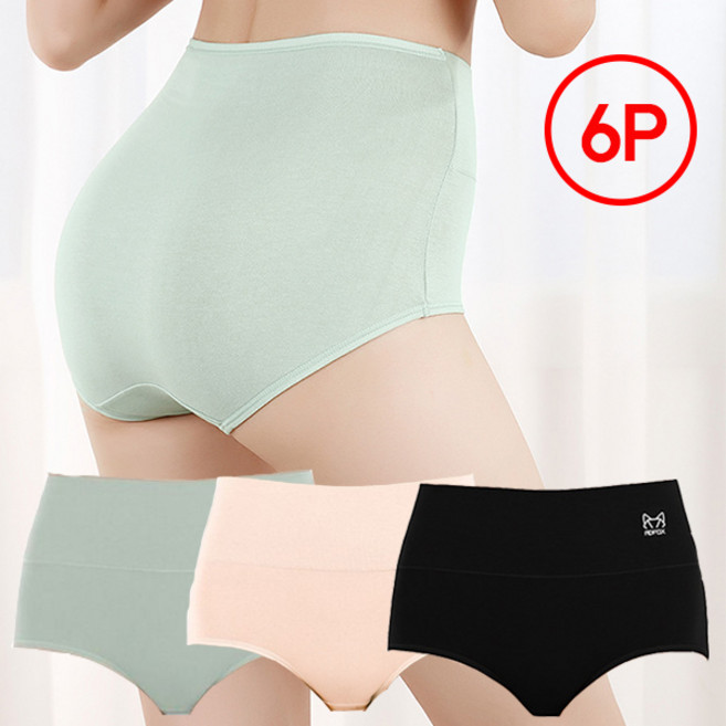 스마일 부드럽고 편안한 하이웨스트 면팬티 6종