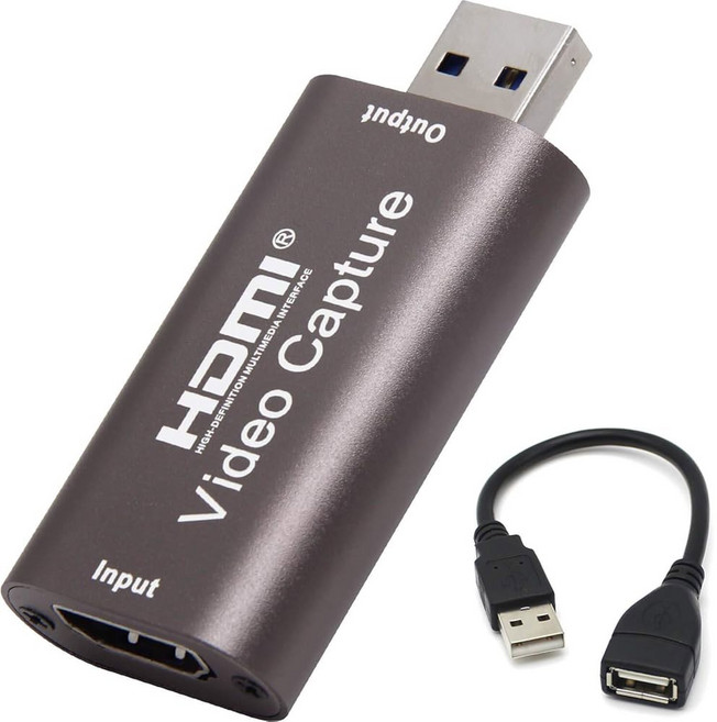 BlueAVS HDMI to USB 비디오 캡처 카드 1080P DSLR 캠코더 액션 캠을 통한 라이브 비디오 스트리밍 녹화용 (커피), Coffee