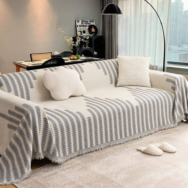 사계절 논슬립 북유럽 일체형 쇼파 커버 다용도 물세탁 보호 소파 커버, 그레이, 1개