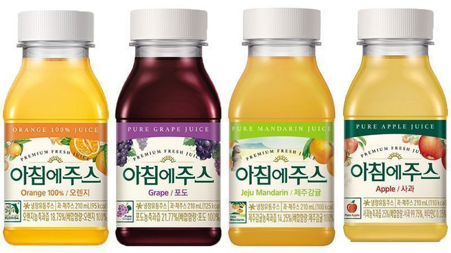 서울우유 아침에주스 포도주스, 210ml, 5개