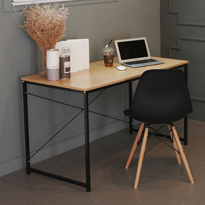 이지심플 우드 기본 책상 심플 철제 데스크 120 블랙