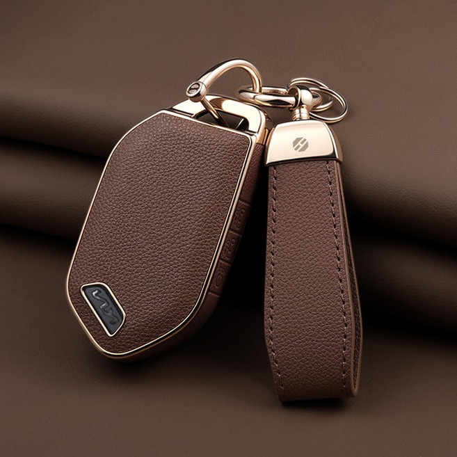 HAKO 소프트2.0 가죽TPU 차키케이스+키홀더 (5버튼/7버튼), K-13 (7버튼), 브라운