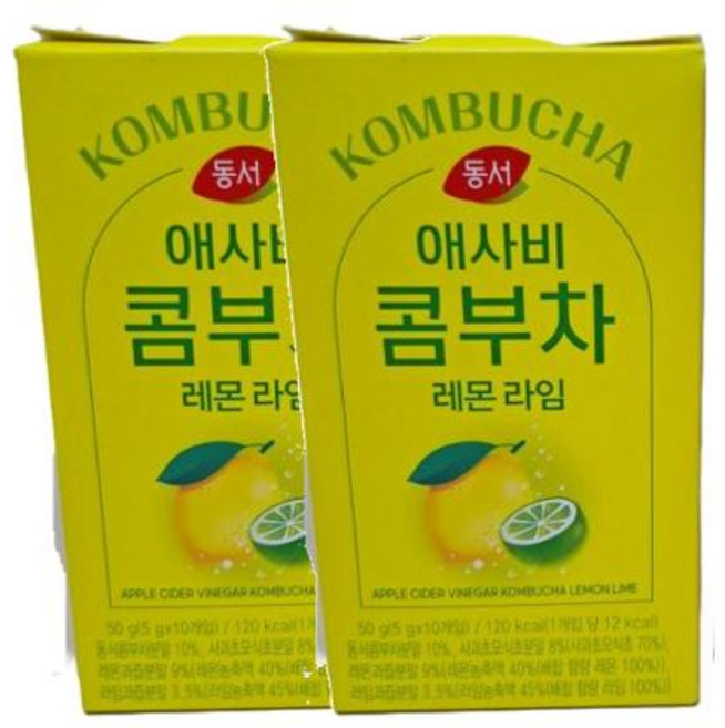 동서 애사비 콤부차 레몬 라임 10개입 50g 2개, 7세트