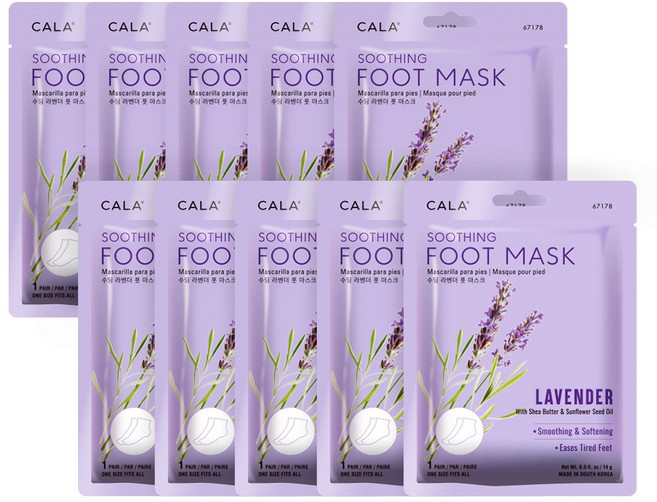 매직브라이트 촉촉한 발팩 겨울 보습 각질제거 풋팩 수분공급 양말 홈케어 풋마스크팩, 라벤더 발팩, 1개, 10매, 14g