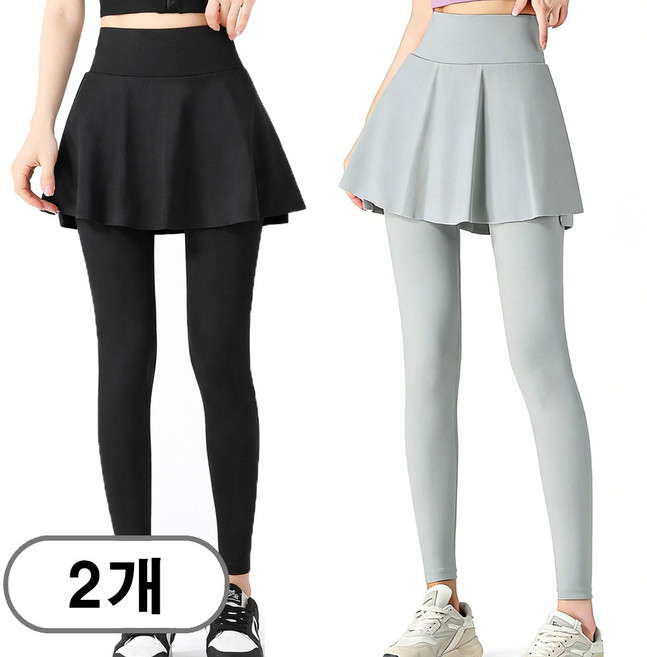 차쿠 1+1 여성 치마 레깅스 빅사이즈 치마 레깅스 하이웨스트 일체형 레깅스 치마 뱃살커버