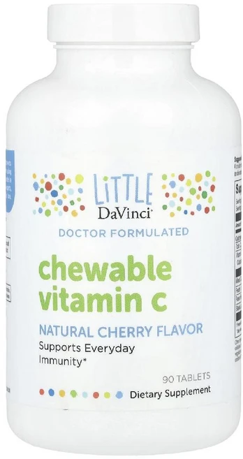리틀다빈치 비타민C 키즈 Vitamin 로즈힙 스테비아잎 체리맛 어린이 츄어블 90정 - 쿠팡