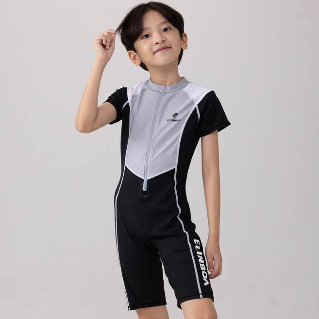 [엘인보아] 주니어 남아 올인원 실내수영복 반팔스윔슈트