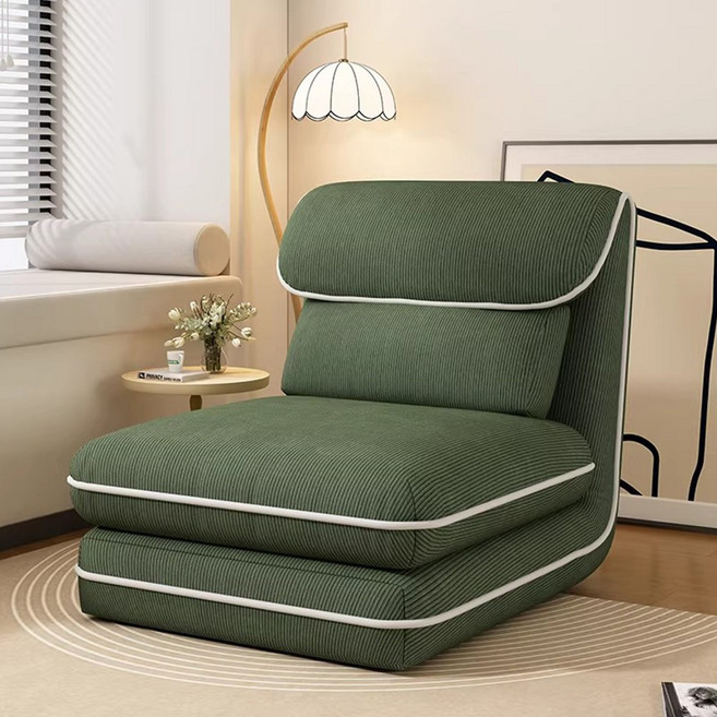 1인 접이식 소파 침대 겸용 각도 조절 소파베드 좌식소파, 다크그린