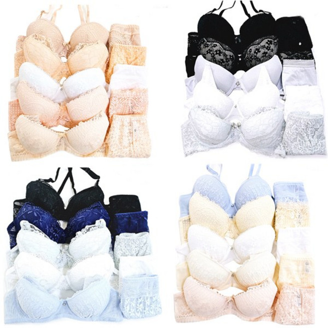컬러풀 브라 5종＋ 팬티 5종세트 여성속옷 10종세트