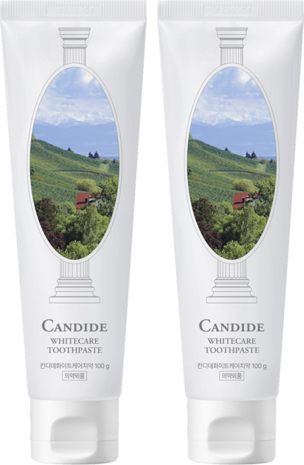 칸디데 미백 치약 올리브영 1등 미백치약+입냄새제거+갈락토스 치약+누렁니제거, 100g, 2개