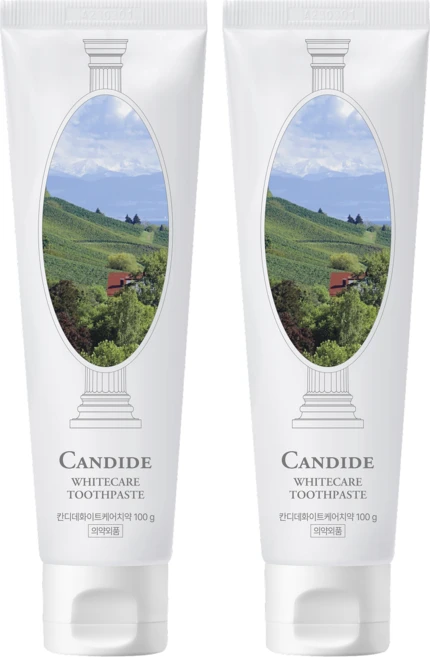 칸디데 미백 치약 올리브영 1등 미백치약+입냄새제거+갈락토스 치약+누렁니제거, 100g, 2개 - 쿠팡