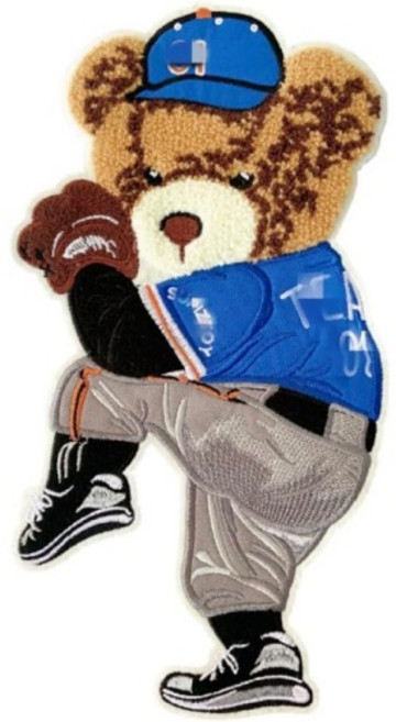 JRYYR 29cm*15cm 테디 베어 패치 어플리크 카툰 샤닐 의류 스웨터 가정용 섬유 백팩용 바느질 스타일 10