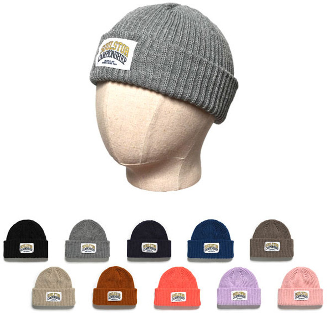 챔피언 와펜 골지 니트 숏비니 가을 겨울