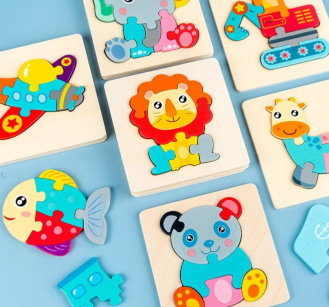 어린이 미니 원목 도형퍼즐 몬테소리 스마트퍼즐, 1개