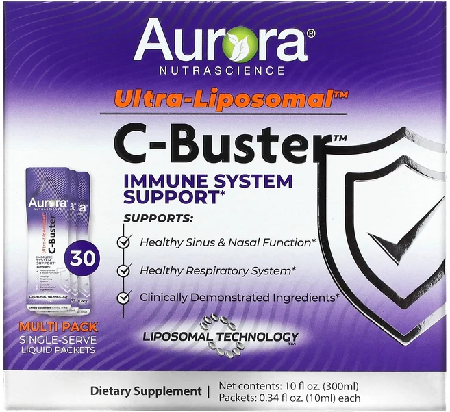 Aurora Nutrascience 울트라 리포소말 C-Buster 30팩 팩당 10ml 0.34fl oz, 30개, 30회분 - 쿠팡