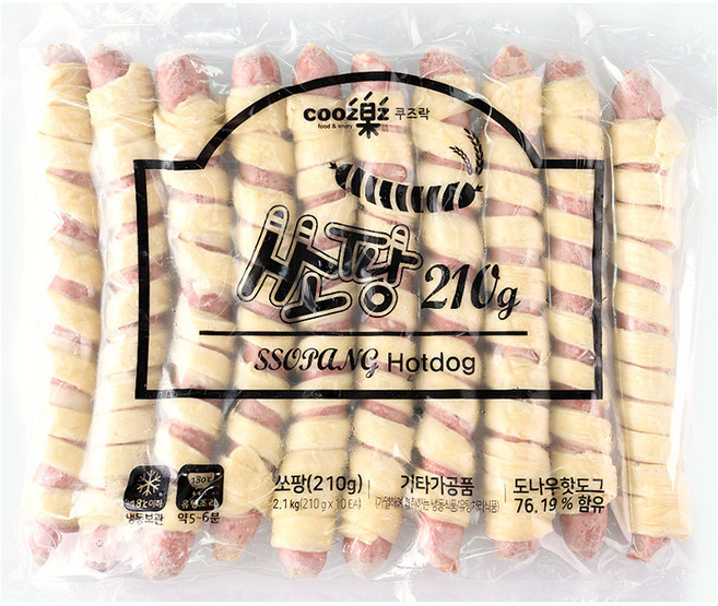 쿠즈락 쏘팡 핫도그 2.1kg(210gx10개), 2.1kg, 1개