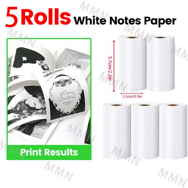 라벨 포토 프린터 휴대용 미니 열전사 인쇄 무선 블루투스 58mm, [01] paper 5pcs, 1개, 1. paper 5pcs