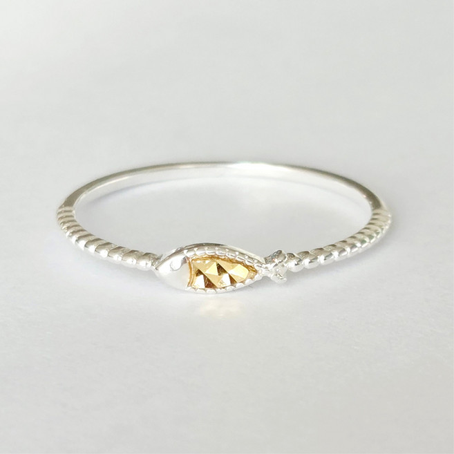 실버925 여성 행운 컷팅 물고기 애끼 은 반지