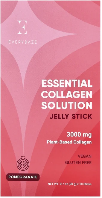 Everydaze 에센셜 콜라겐 솔루션 젤리 스틱 석류 3000mg 10개 개당 20g(0.7oz), 1개 - 쿠팡