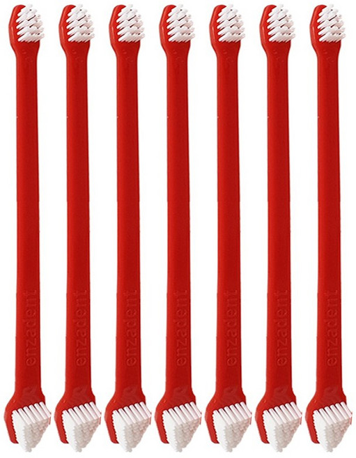코끼리 강아지 중대형견 칫솔, 레드, 7개