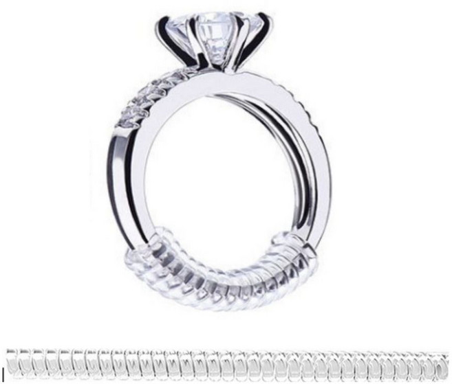 반지 사이즈 조절 스프링 실리콘 투명 5mm, 플랫, 1개