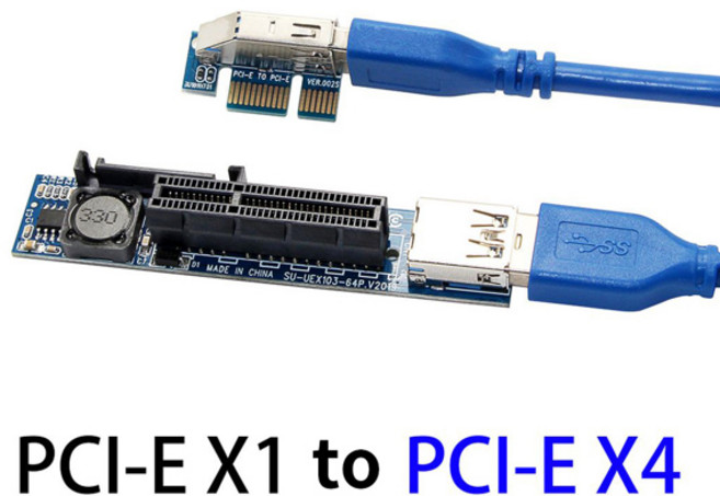 PCI-E 카드 PCI 익스프레스 USB 3.0 어댑터 라이저 확장기 PCIE 라이저 USB3.0 SATA X1 to 듀얼 X4 슬롯 확장 카드