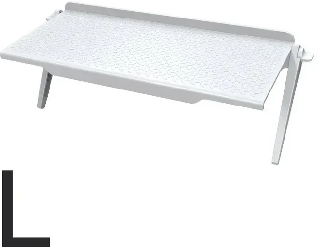 호환 조정 가능한 TV 화면 상단 스토리지 선반 랙 홀더 컴퓨터 모니터 데스크탑 스탠드 TV 랙 디스플레이, 01 L-White