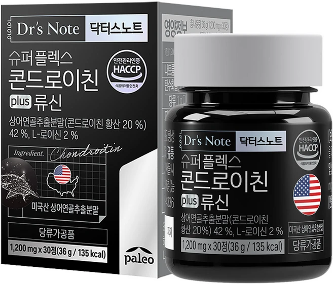 팔레오 닥터스노트 슈퍼플렉스 콘드로이친 plus 류신 1200mg 30정, 36g, 1개 - 쿠팡