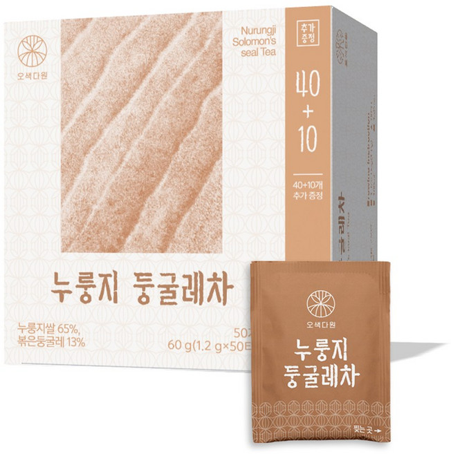 오색다원 누룽지 둥굴레차, 1개, 50개입, 1.2g