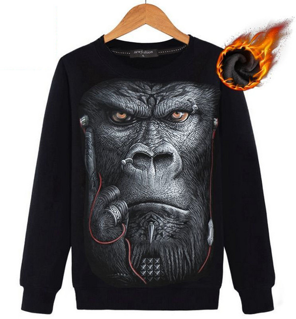 남성 기모 맨투맨 3D 입체 프린팅 긴팔 티셔츠 3W477