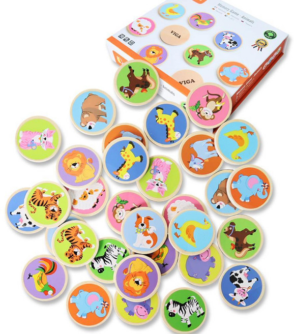 어린이 기억놀이 메모리게임 원목퍼즐 유아완구 나무퍼즐 키카