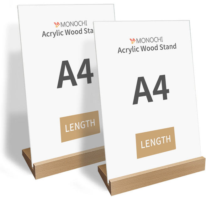 모노치 아크릴 원목스탠드 액자 2개, L타입 사선우드 세로형