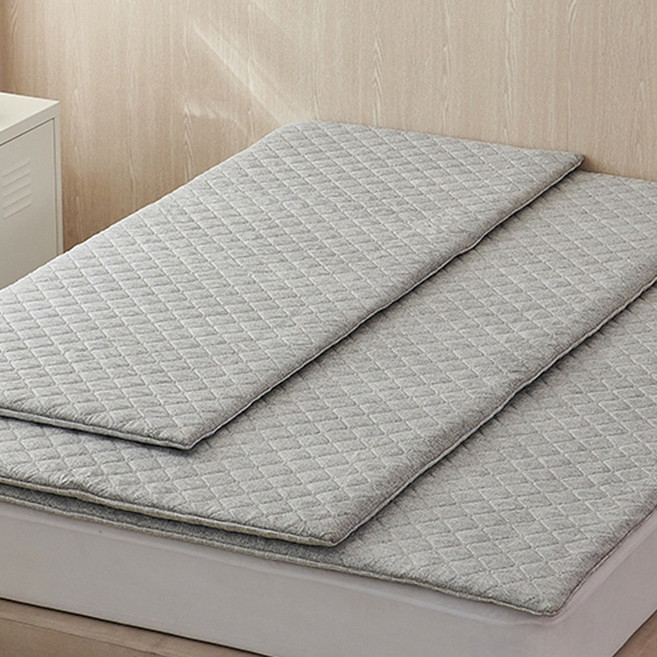 홈즈리빙룸 사계절 고탄성 접이식 토퍼매트리스, 진그레이
