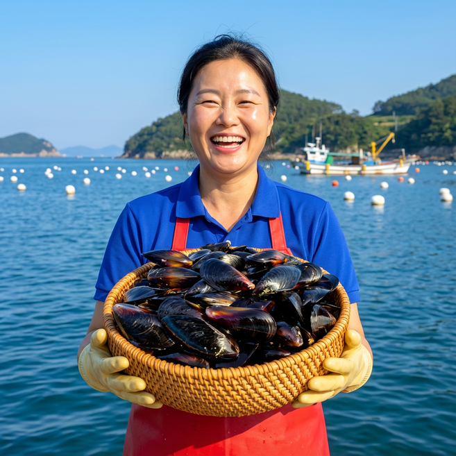 [2번세척!] 국내산 명품 손질 홍합, 1개, 5kg