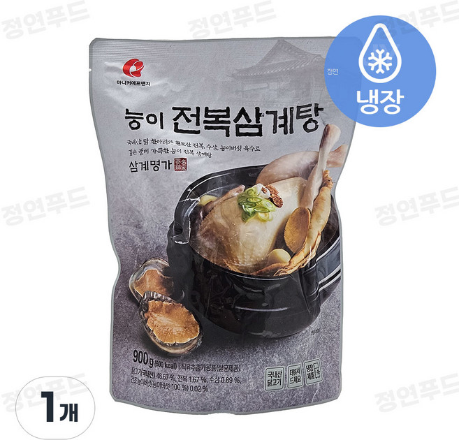 [정연푸드] 마니커에프앤지 능이 전복삼계탕 (냉장), 1개, 900g