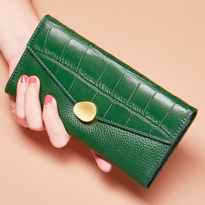샤샤벨 크로쉐 고급 소가죽 장지갑 리얼 천연 가죽 여성 프리미엄 지갑
