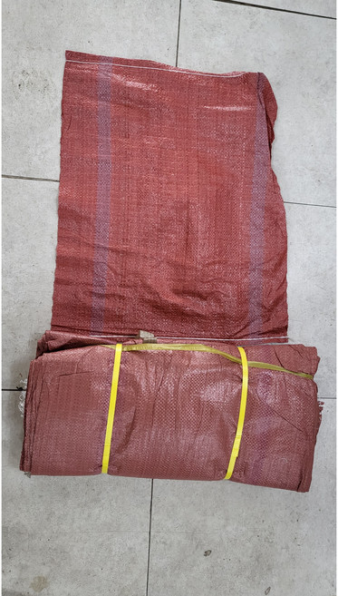 빨간마대 포대 자루 쓰레기 낙엽 재활용 폐기물 80KG 포장 현장용 마대 푸대 끈있음, 대짜, 1개