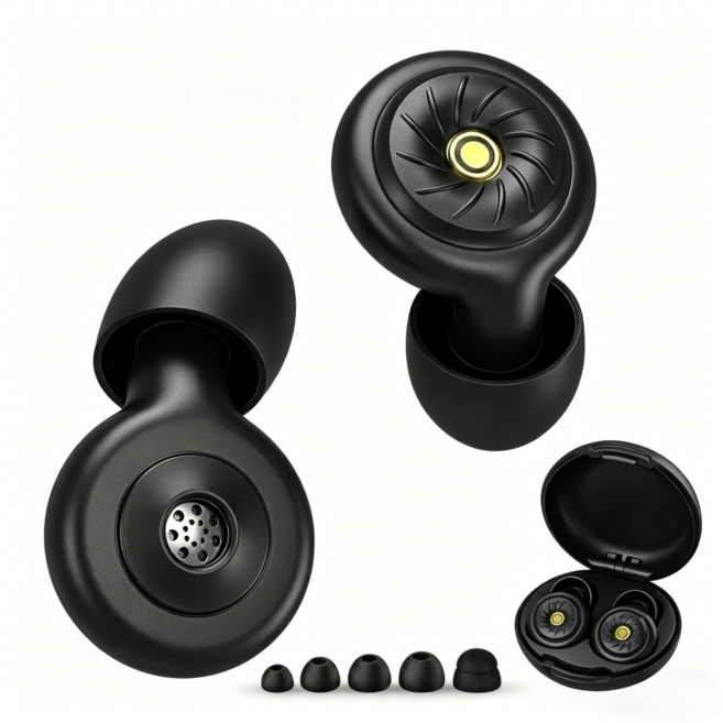 상덕 수면 귀마개 소음 차단 이어플러그 코골이 방지 숙면용 재사용 실리콘 귀마개 케이스 포함, 1세트, 1쌍