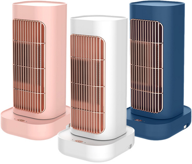 WANDU 스탠드식 전기 온풍기 사무실 가정용 원룸 미니 PTC 팬히터 전기히터 국내형 플러그, 블루
