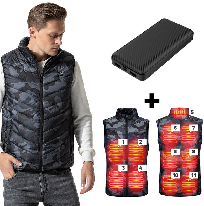 USB 발열 조끼 방한 패딩 9/13구역 남여 자켓 + 30000만 배터리