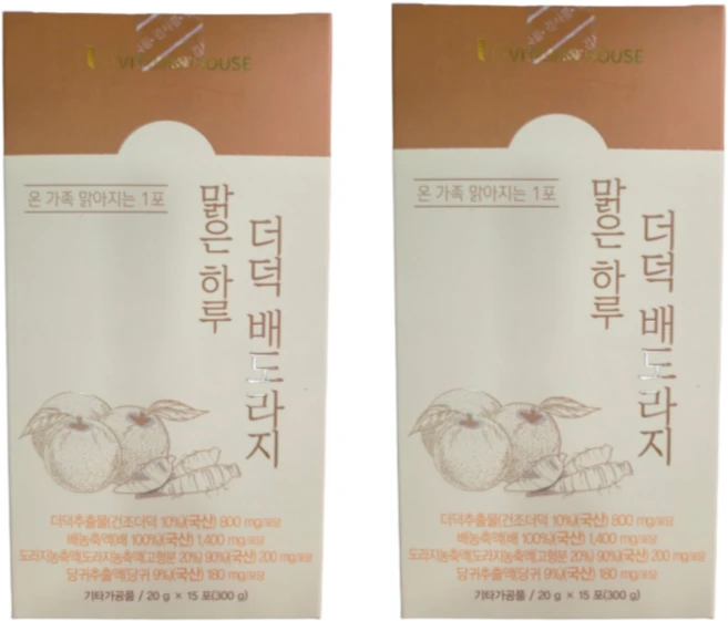 [건강약팜] 기관지 목관리 맑은하루 더덕 배 도라지 달달 환절기 목 관리 사포닌 약국 건강식품 코너 정품 90포, 300g, 2개 - 쿠팡