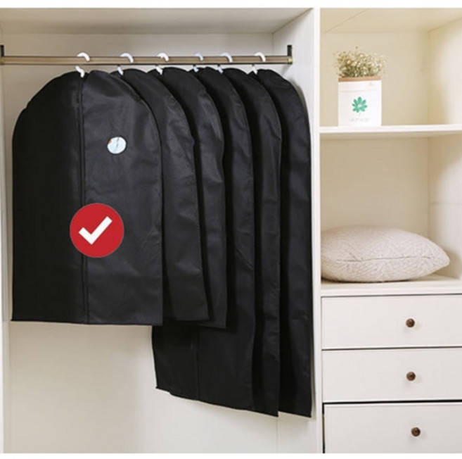 부직포 투명 햇빛 먼지 차단 드레스룸 옷걸이 옷커버 5개, 1개입