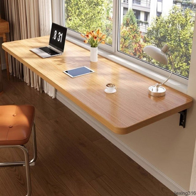 접이식 벽선반 간이테이블 주방 벽걸이 테이블 수납, 브라운