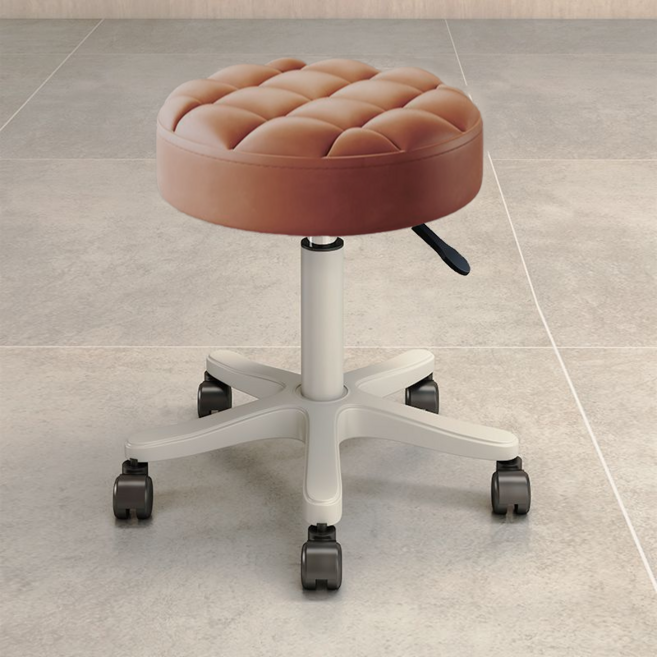 可升降美容椅 旋轉椅 滑輪椅, 1件, 咖色升降椅【高度調節35-45cm】, 咖色