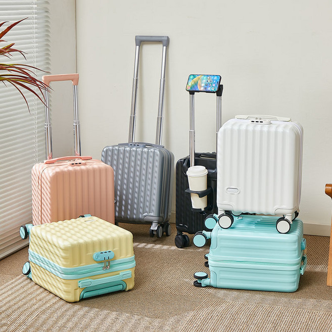 14인치 미니캐리어 기내용 가벼운 소형 여행가방 실용적 다용도 컵홀더 폰거치대