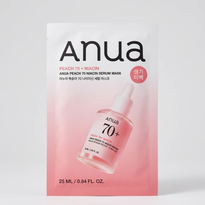 아누아 데일리케어 마스크팩_복숭아 세럼 마스크 6매, 1개, 6개입 - 쿠팡